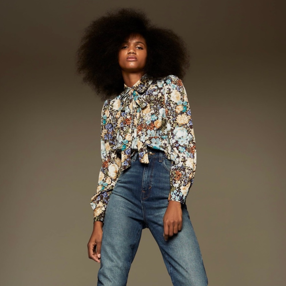 Zara Floral Short Sleeve Top